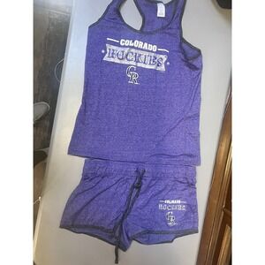 Women's Sideline Apparel MLB Colorado Rockies Tank Top & Short Set Large